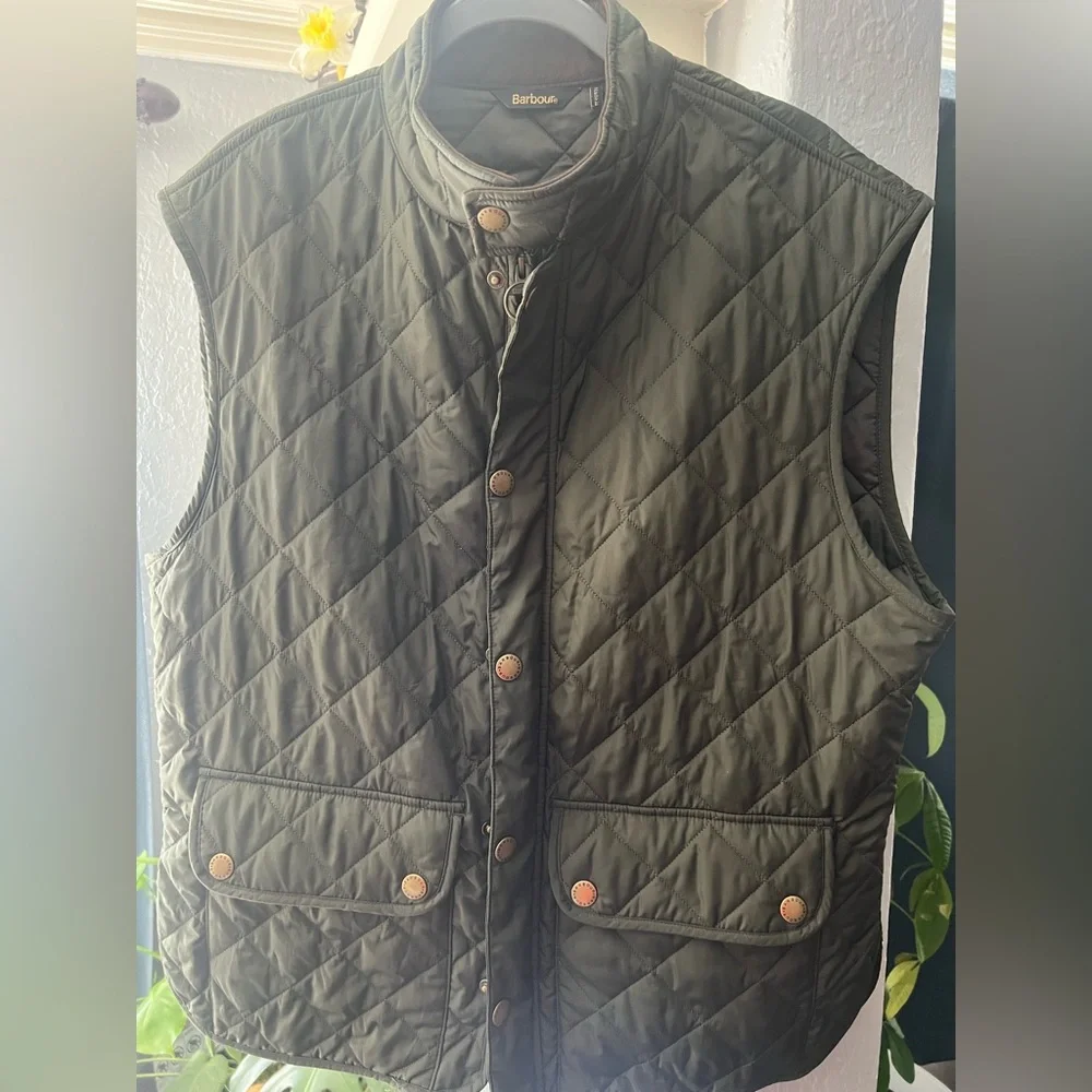 Barbour Quilted Gilded Diamond Olive Green Vest - Picture 1 of 5